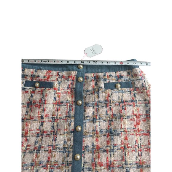 NANETTE LEPORE Multicolor Denim Trim Skirt Size XL NEW NWT - Picture 9 of 10